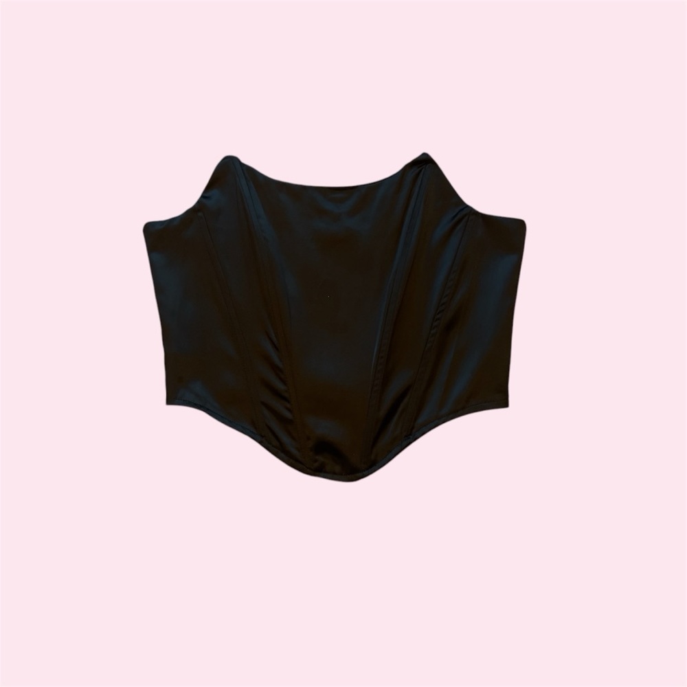 Chic Black Satin Bustier